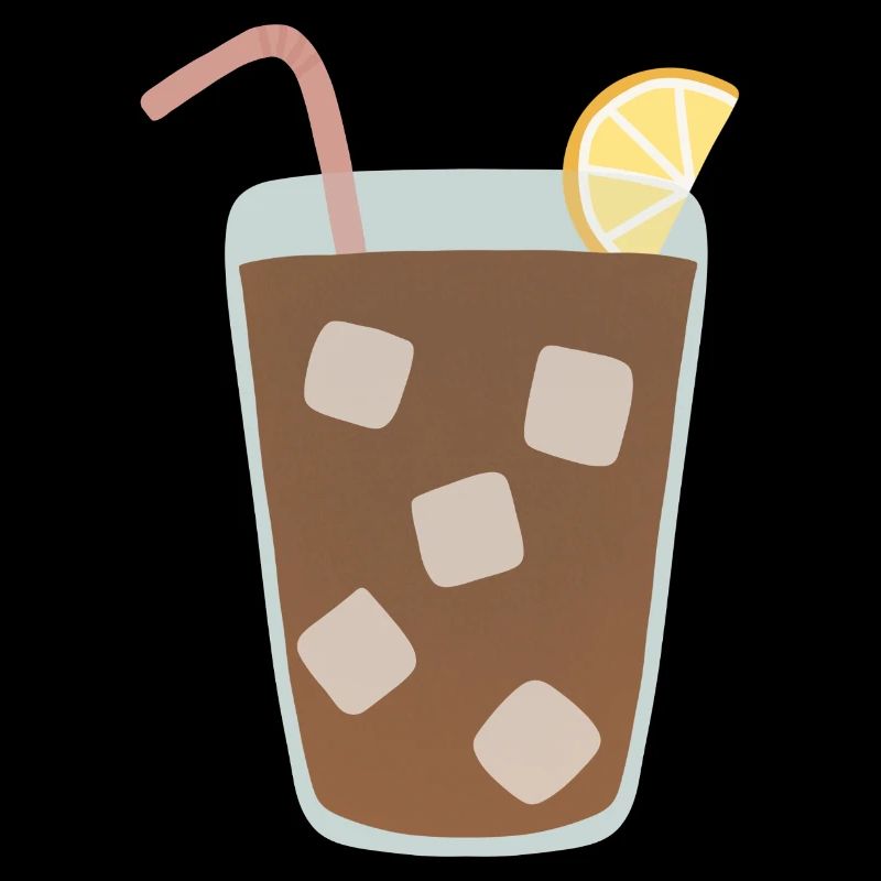 Zitrone Eistee Glas Illustration