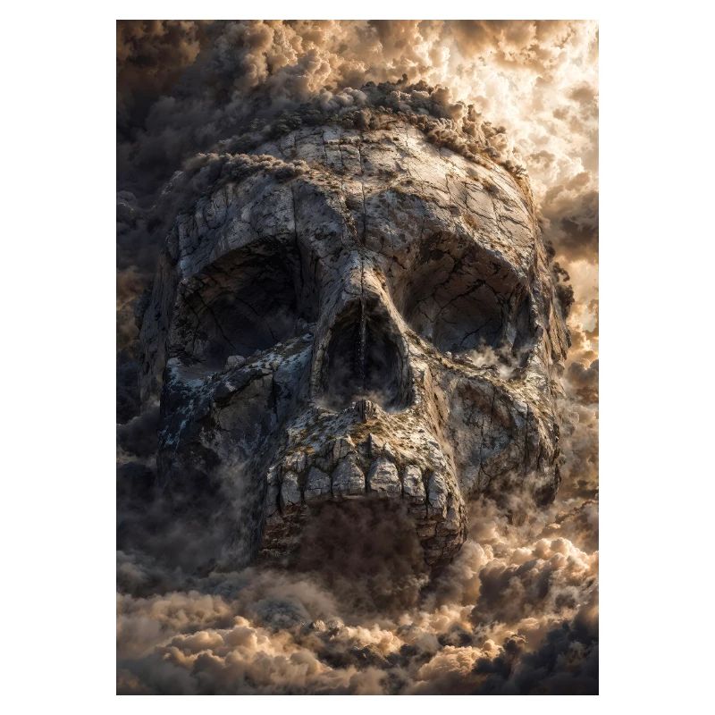 Skull in Storm Clouds