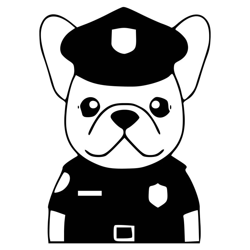 Frenchie Policeman Dog Black
