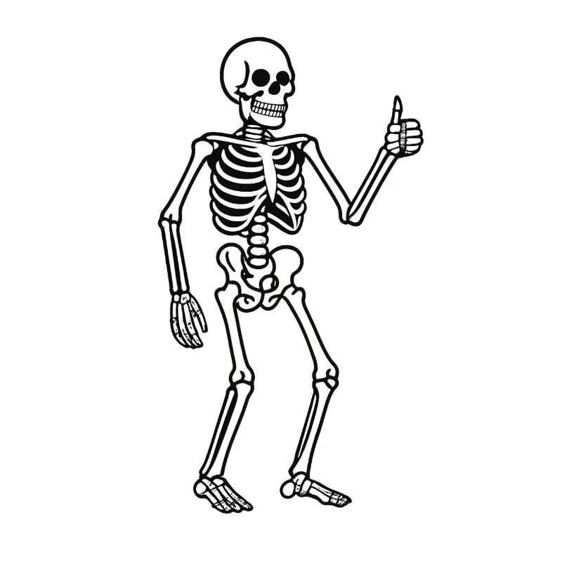 Leuchtender Skeleton im Retro Stil