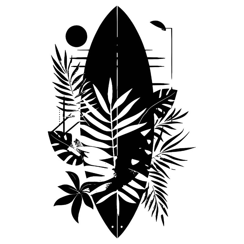 Planche de surf style dessin animé