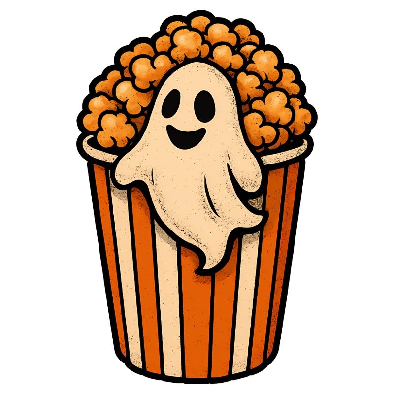 Popcorn ghost in the popcorn pot