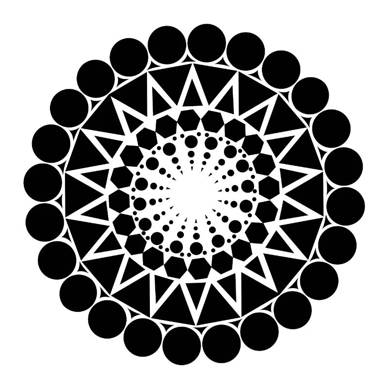 Geometric triangle mandala round pattern shape