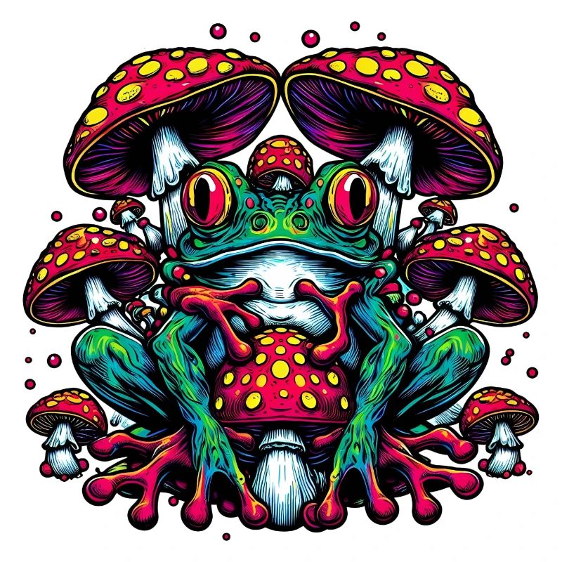 Frog with toadstool