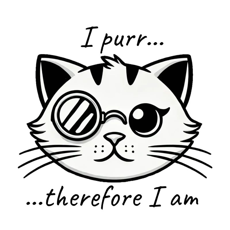 I purr, therefore I am - Philosopher cat design
