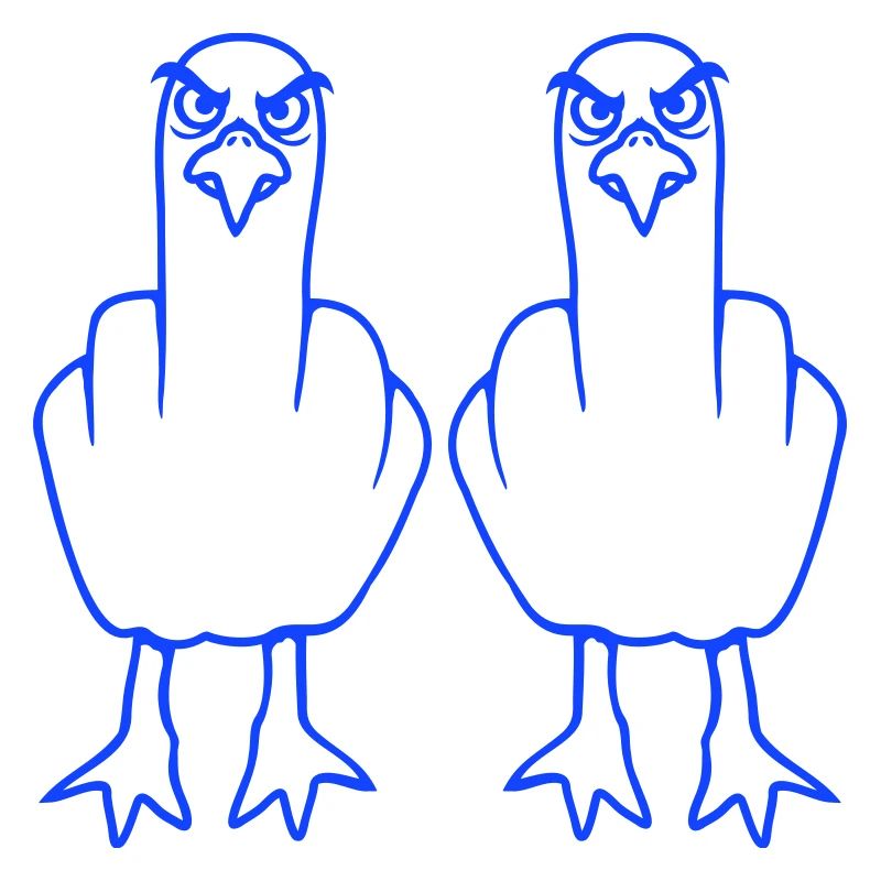 2 Möwen Mittelfinger Beleidigung Stinkefinger Team