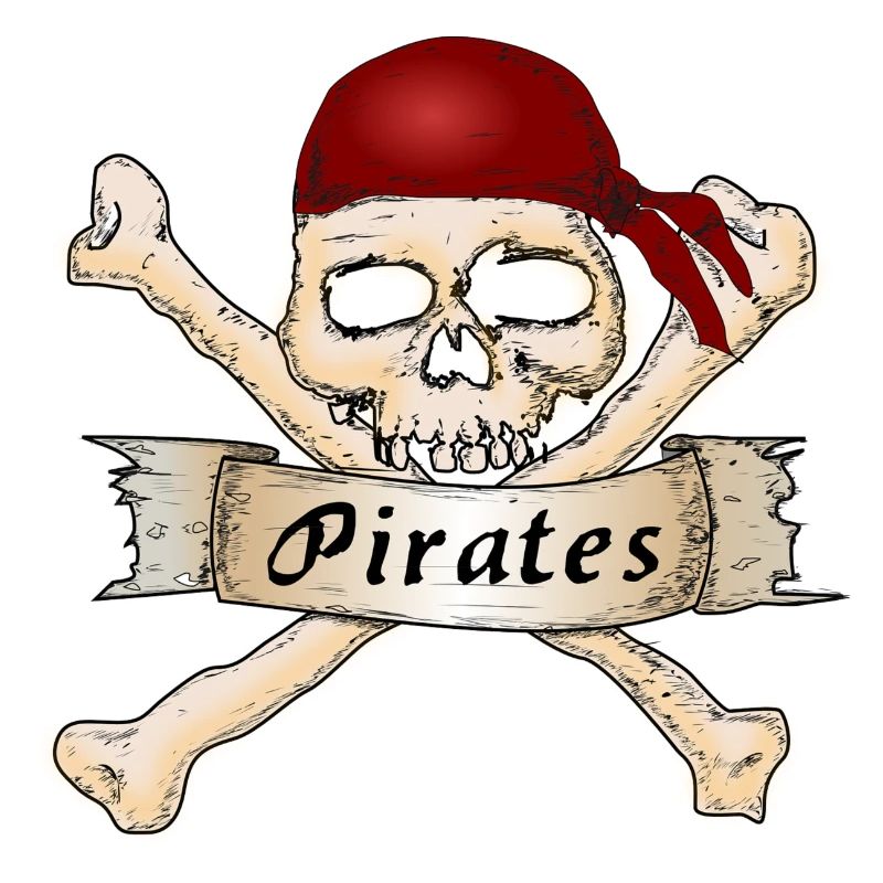 Pirate head with cap and bones