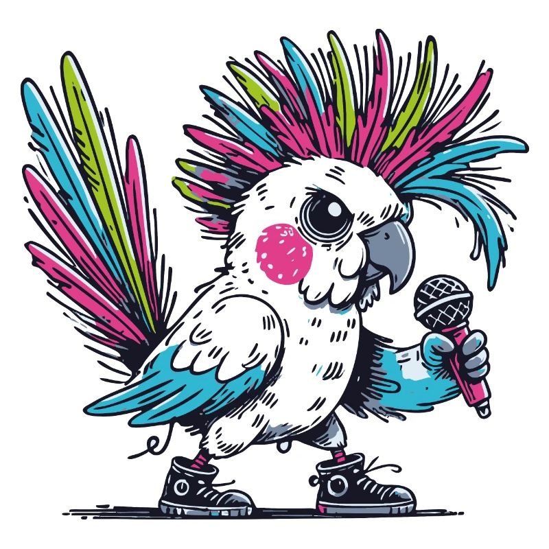 Cacatoès punk avec mohawk