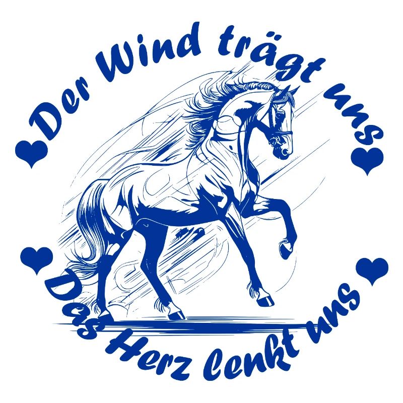 Pferd Herz blau