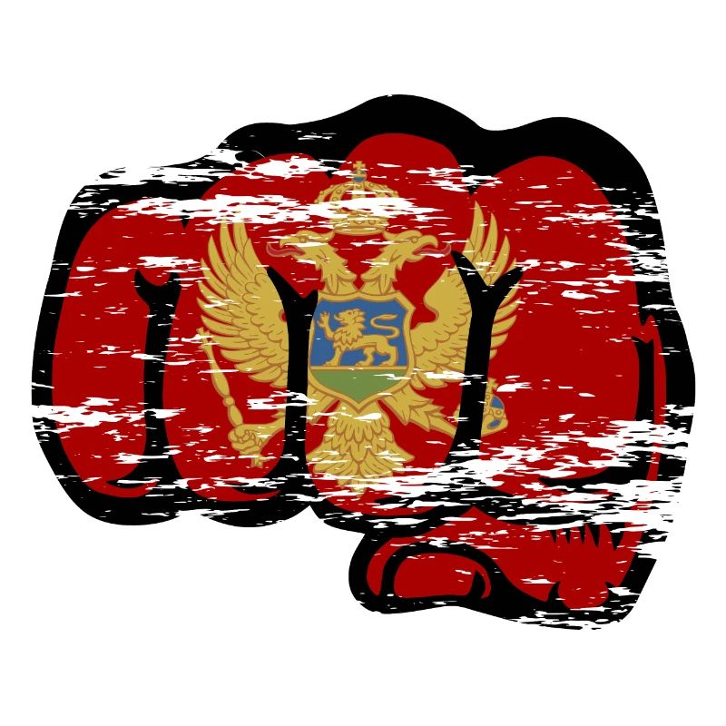 Poing du drapeau du Monténégro utilisé
