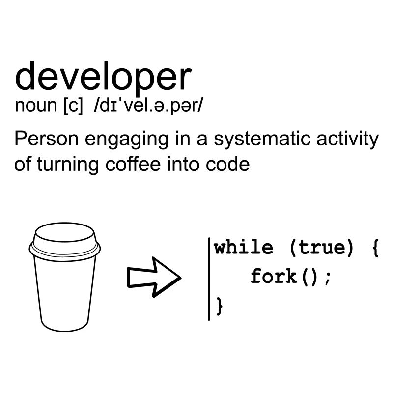 Developer & coffee