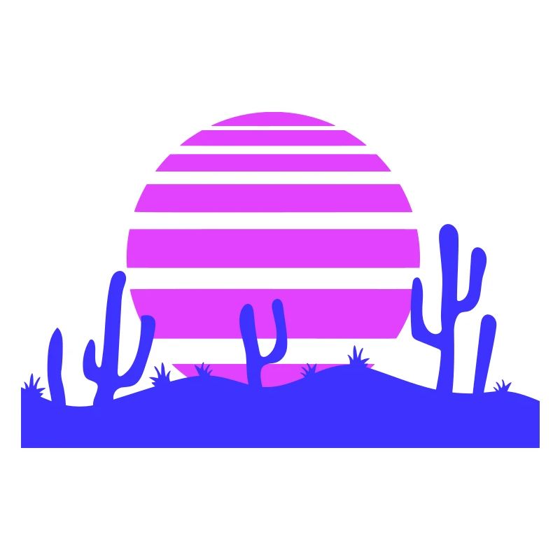 Cactus, désert, coucher de soleil, soir, nuit, cactus