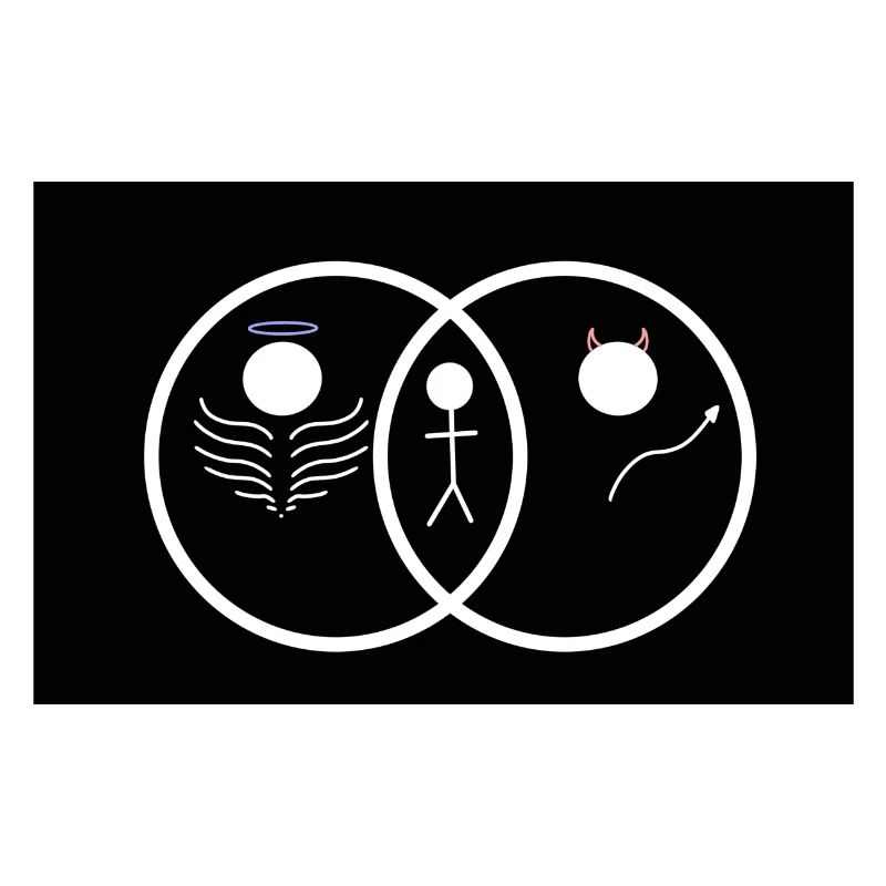 Engel oder Teufel? Niedliches Design Venn-Diagramm