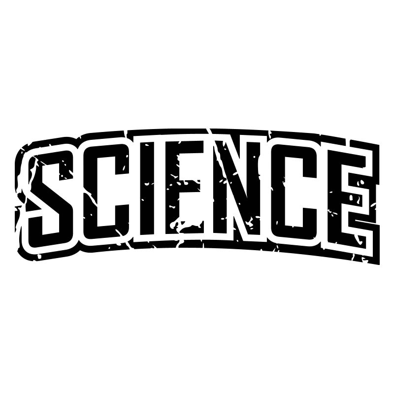 vintage science script logo en détresse