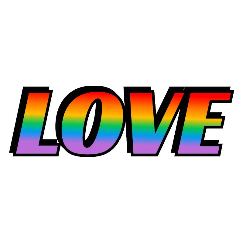 Rainbow text LOVE LGBT Pride Month