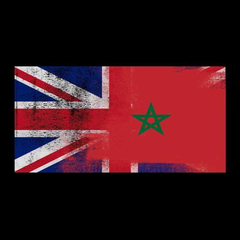 Britannique Maroc Maroc Moitié Royaume-Uni Drapeau