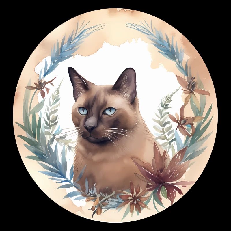 Burmesische Katze Boho Elemente, Katzen