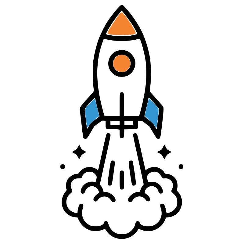 Rocket Launch Space Comic