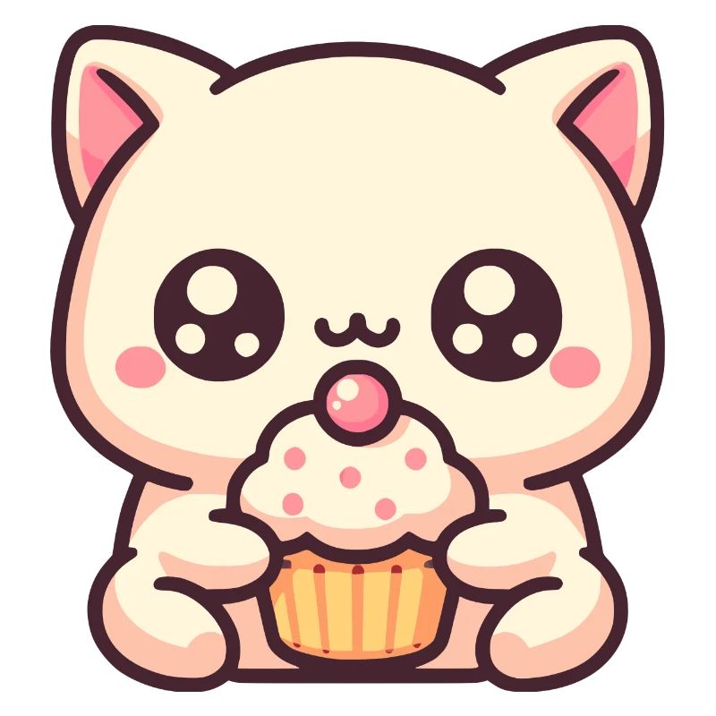 Süße Katze mit cupcake