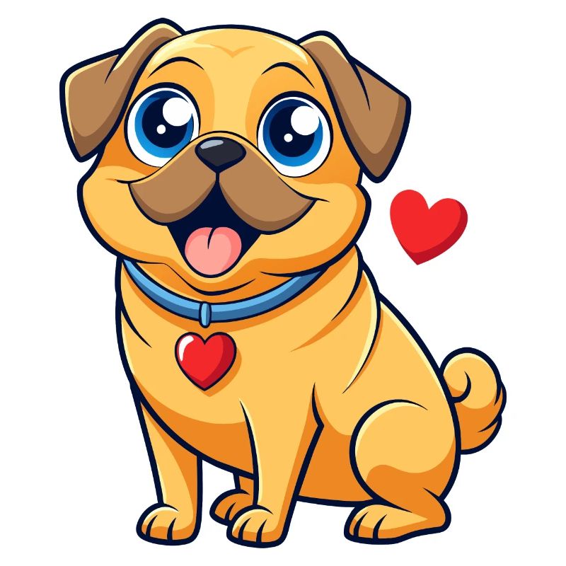 Affectionate Puggle Digital Art
