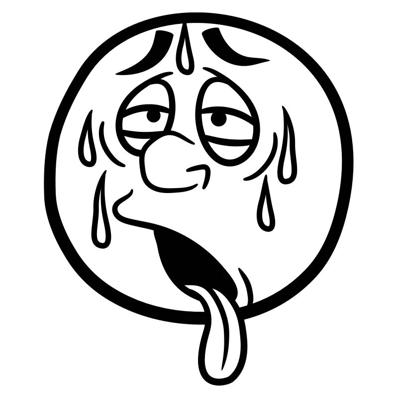 gesicht comic cartoon kreis rund erschoepft sonne