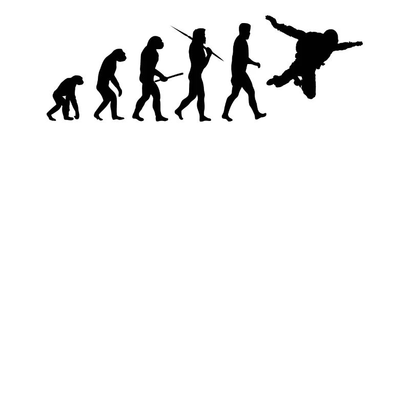 Human Evolution Parachuting Fallschirm Geschenk