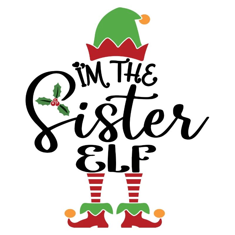 Schwester Elf süßes lustiges passendes Weihnachtskostüm