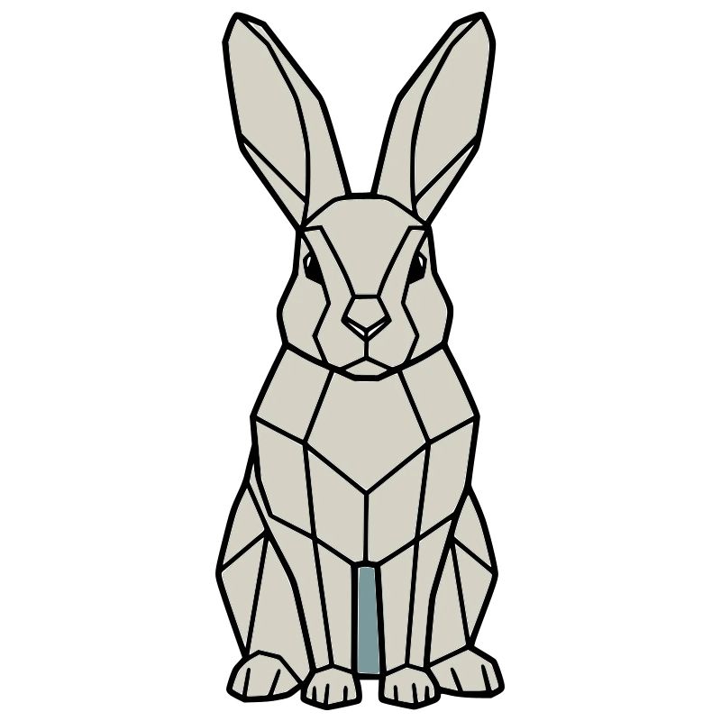 Geometrischer Hase Low Poly Modern