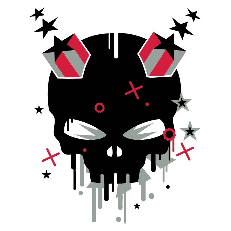 Teufel Skull mit Sternenhörner