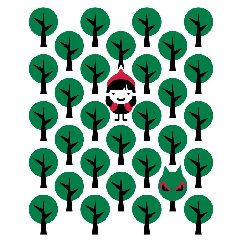 Fairytale - Märchen - Rotkäppchen - Wolf - Grafik