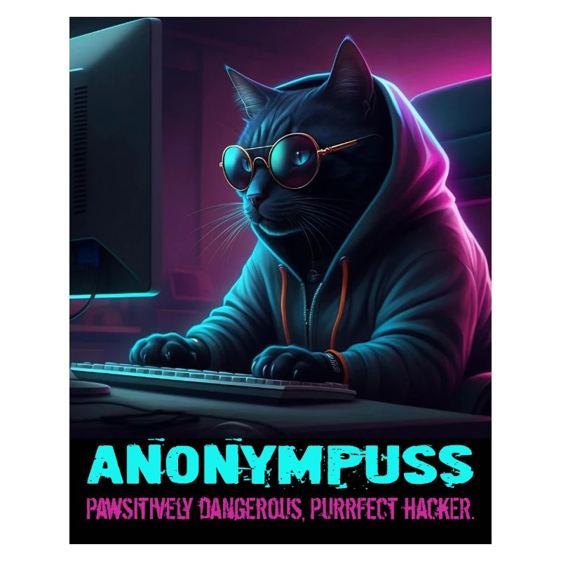 Anonympuss Chat Hacker Drôle Image Chat Mème