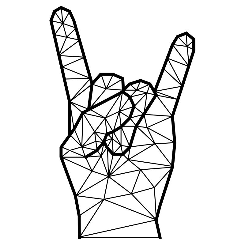 geometric rock'n'roll hand