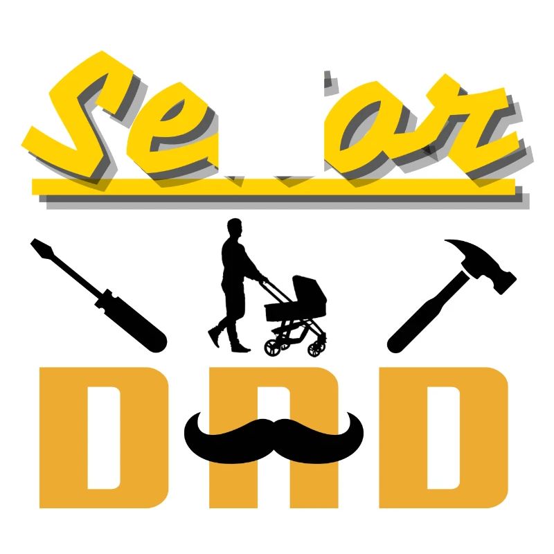 Señor papa père avec poussette moustache