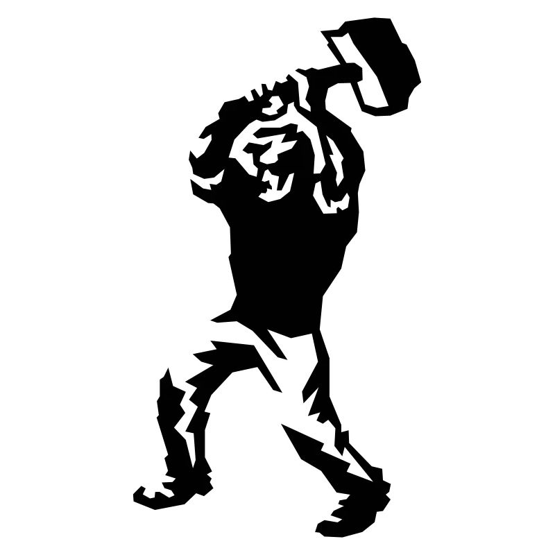 Worker with sledgehammer / Arbeiter mit Hammer