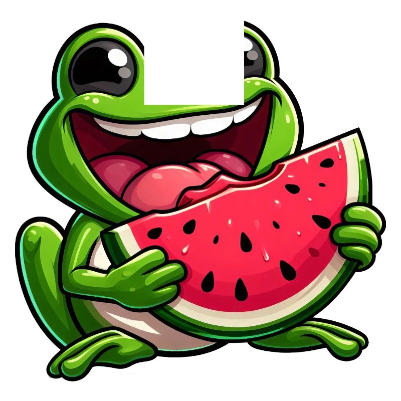 Drôle de grenouille pastèque conception de fruits d’été