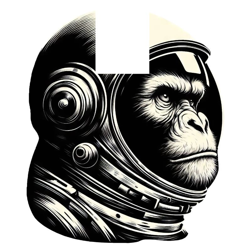 Chimpanzee, Astronaut, Thoughtful, Cosmos
