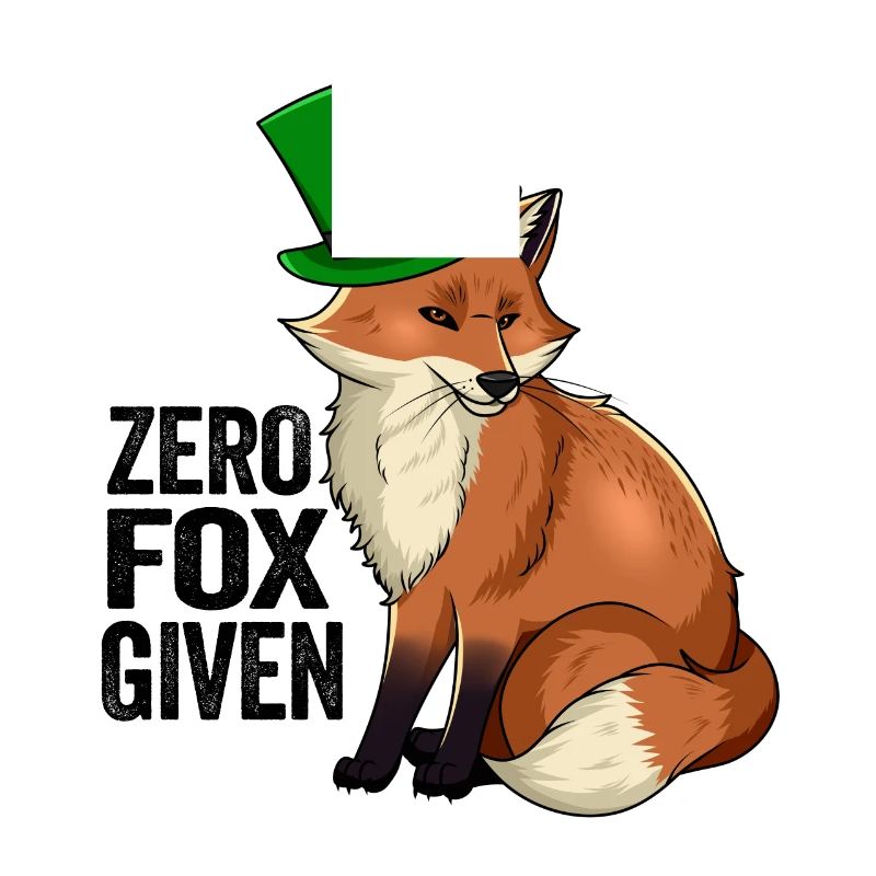 Zero Fox Given Jeu de mots mignon Kawaii Irish Fox