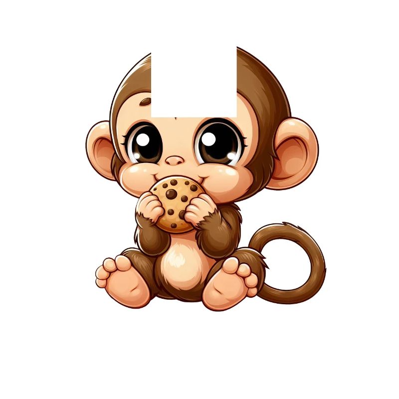 Mignon chimpanzé grignote sur des biscuits