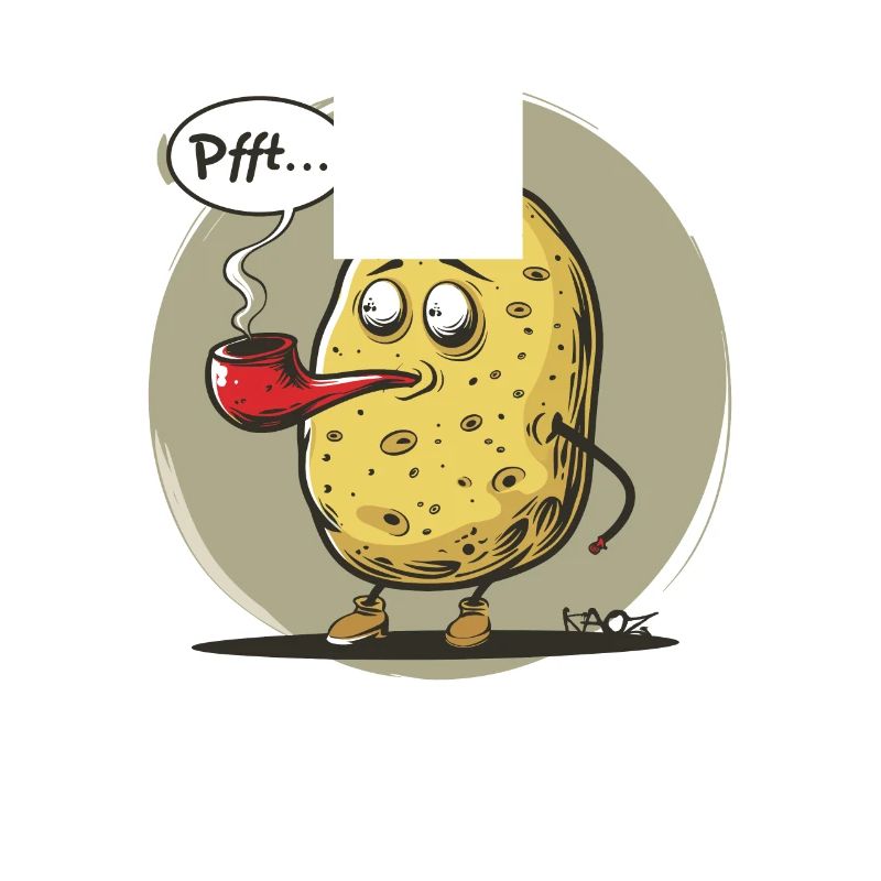 Dessin animé pomme de terre avec pipe à tabac