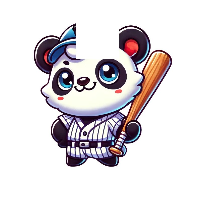Funny Panda Playing Baseball Panda