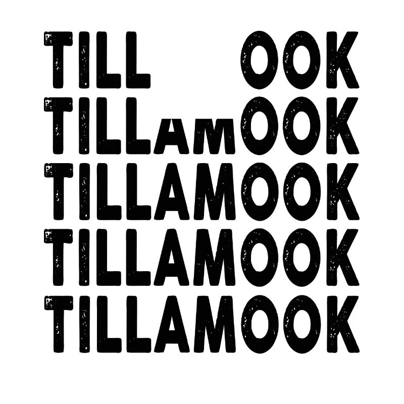 Tillamook County Oregon Rainbow Text Design