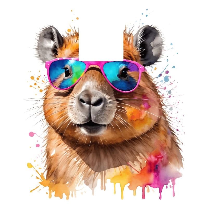 Capybara Sonnenbrille Capy Bunt Tier Design Print