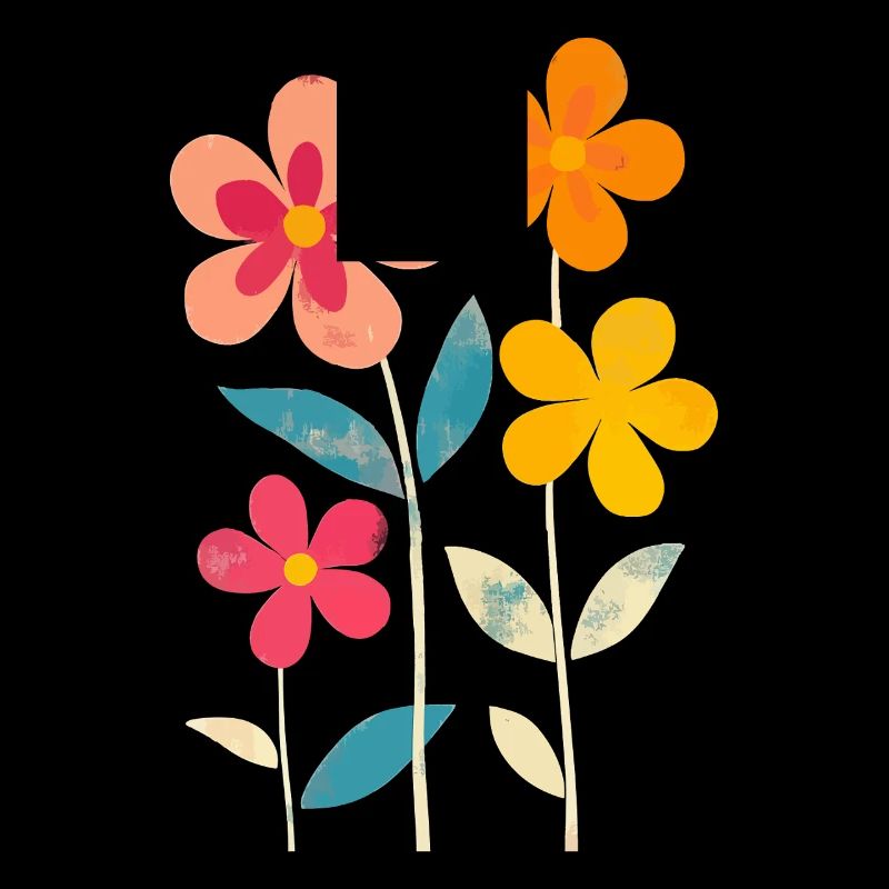Matisse Inspired: Retro Floral Pattern Floral