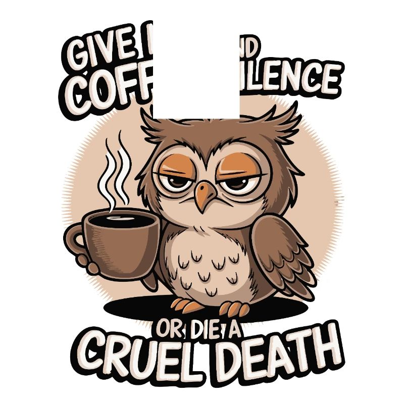 Kaffee Eule - geb mir Kaffee und Stille oder stirb