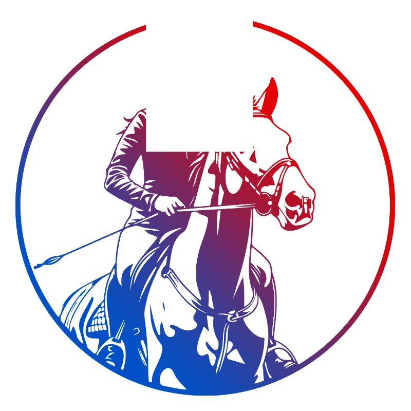 Silhouette de cheval d’équitation coloré