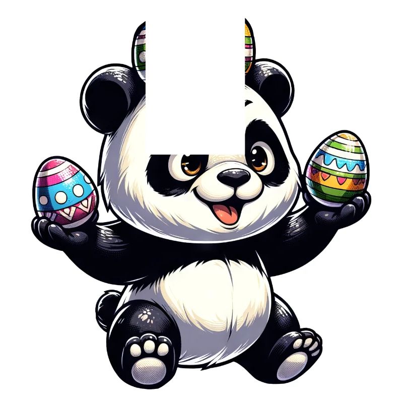 Cute Panda & Funny Easter Eggs