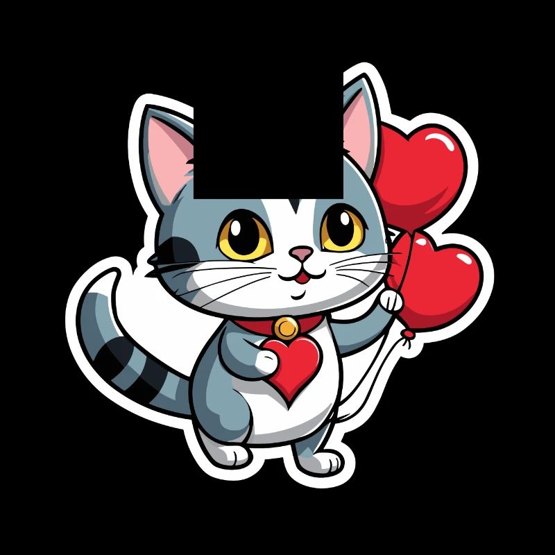 Katze Herz - Valentinstag