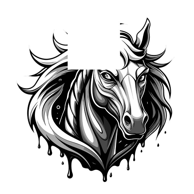 cheval noir et avec