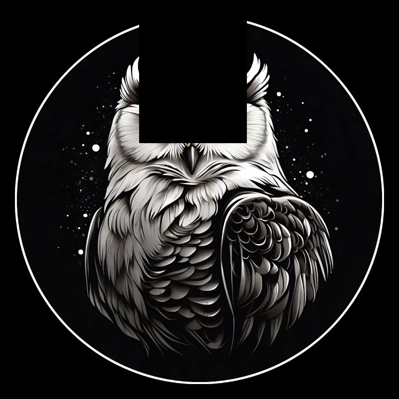 Schneeeulenportrait Schneeeule Eulengrafik