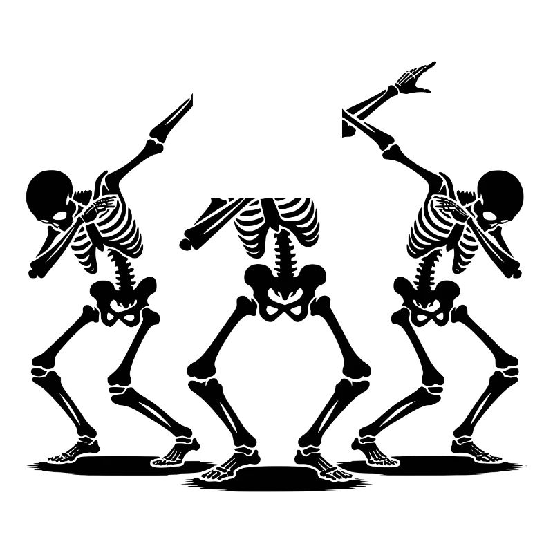 Dancing Dabbing Halloween Skeletons